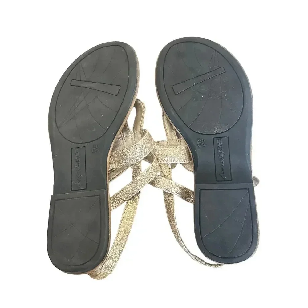 American Eagle Gold Sandals Size 6.5